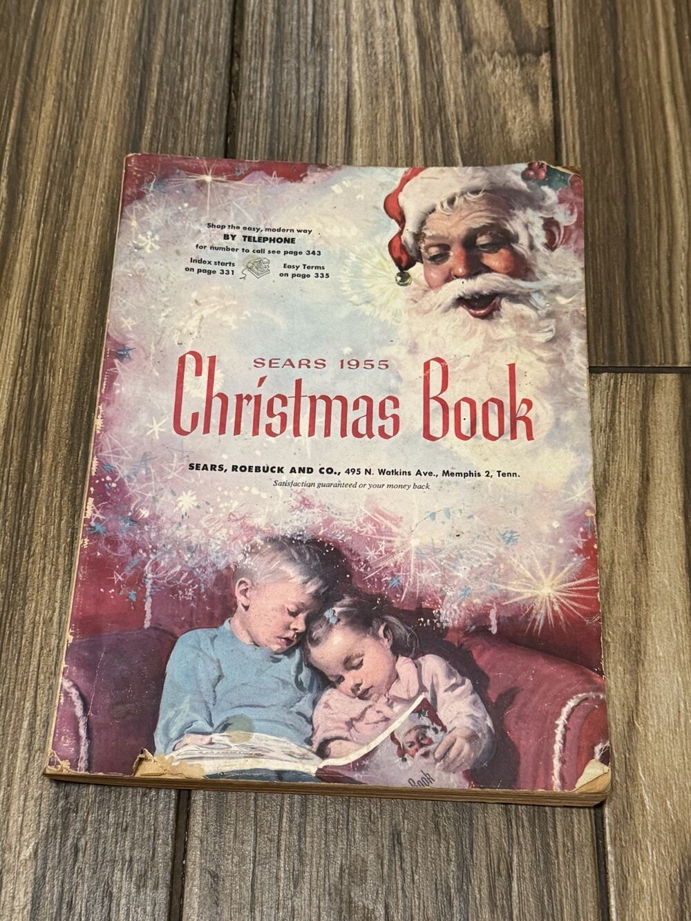 Vintage 1955 Sears Christmas Book Catalog Wish Book Santa Toys Fashion Disney